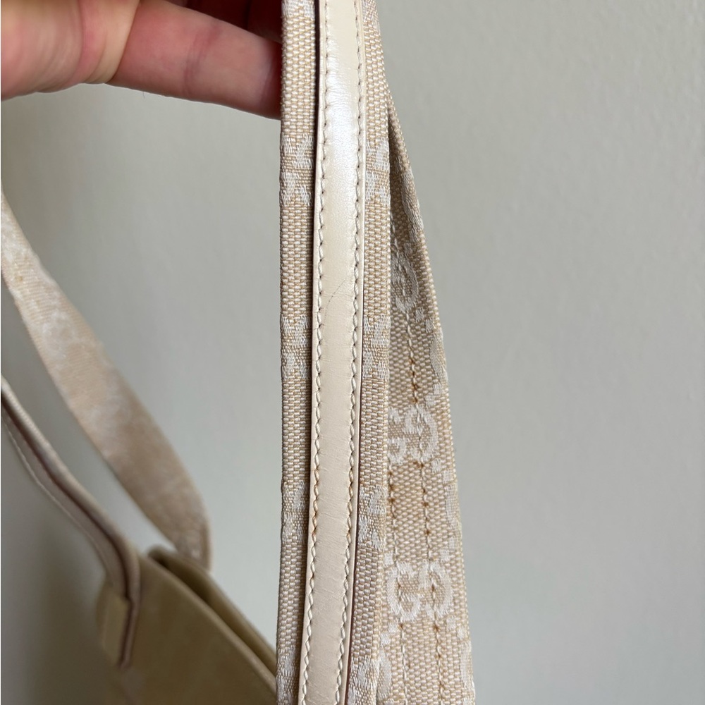 Auth GUCCI tote Shoulder bag GG pattern canvas leather Beige - Picture 10 of 16